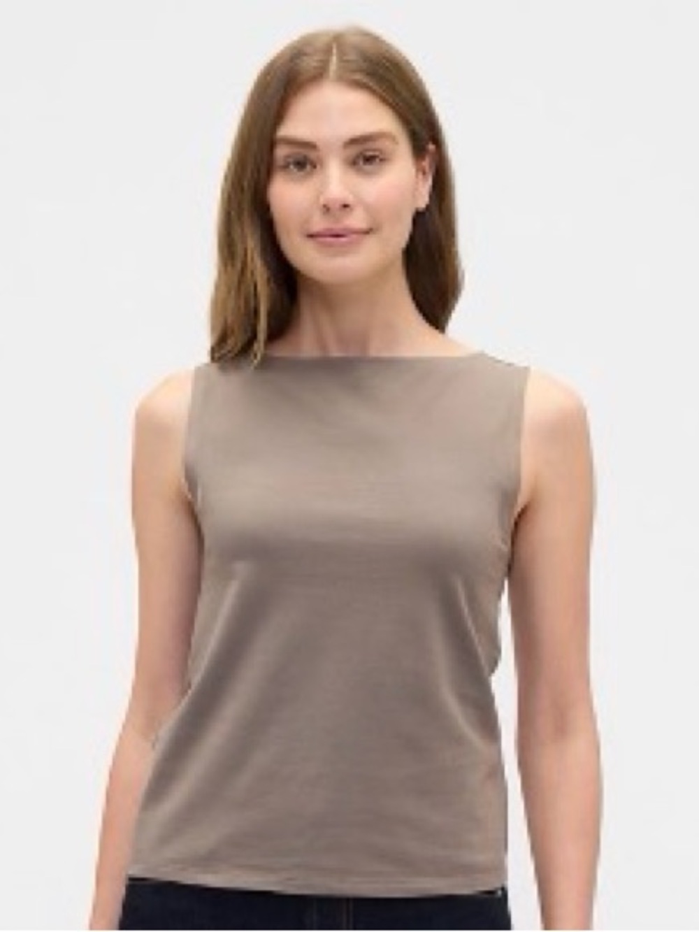 GAP Taupe Boatneck Tank Top Small NWT